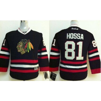 Blackhawks #81 Marian Hossa Stitched Black Youth NHL Jersey