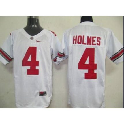 Buckeyes #4 Santonio Holmes White Stitched NCAA Jersey