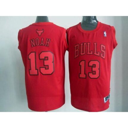 Bulls #13 Joakim Noah Red Big Color Fashion Stitched NBA Jersey