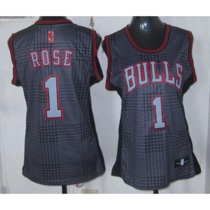 Bulls #1 Derrick Rose Black Women's Rhythm Fashion Stitched NBA Jersey