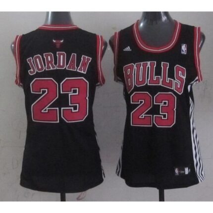 Bulls #23 Michael Jordan Black Women's Fashion Stitched NBA Jersey