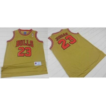 Bulls #23 Michael Jordan Gold 1997 Throwback Classic Stitched NBA Jersey