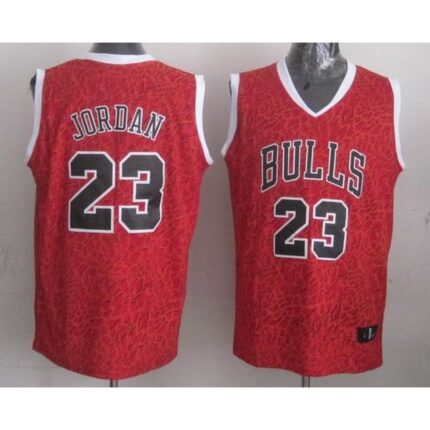 Bulls #23 Michael Jordan Red Crazy Light Stitched NBA Jersey