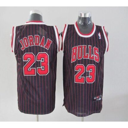 Bulls #23 Michael Jordan Stitched Black Red Strip Youth NBA Jersey
