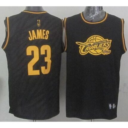 Cavaliers #23 LeBron James Black Precious Metals Fashion Stitched NBA Jersey