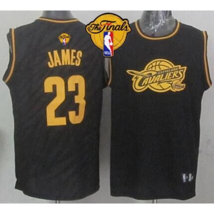 Cavaliers #23 LeBron James Black Precious Metals Fashion The Finals Patch Stitched NBA Jersey