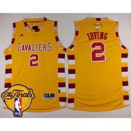 Cavaliers #2 Kyrie Irving Gold Throwback Classic The Finals Patch Stitched NBA Jersey
