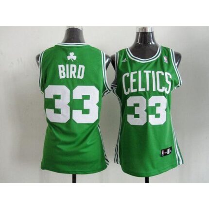 Celtics #33 Larry Bird Green Women's Road Stitched NBA Jersey