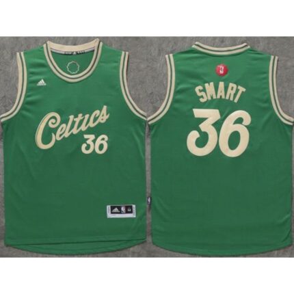 Celtics #36 Marcus Smart Green 2015-2016 Christmas Day Stitched NBA Jersey