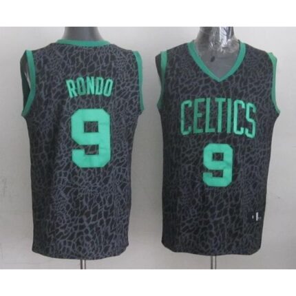 Celtics #9 Rajon Rondo Black Crazy Light Stitched NBA Jersey