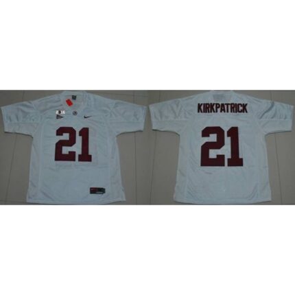 Crimson Tide #21 Dre Kirkpatrick White 2016 College Football Playoff National Championship Patch Stitched NCAA Jersey