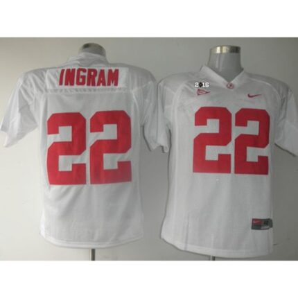 Crimson Tide #22 Mark Ingram White 2016 College Football Playoff National Championship Patch Stitched NCAA Jersey