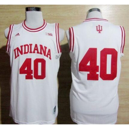 Hoosiers #40 Cody Zeller White Basketball Stitched NCAA Jersey