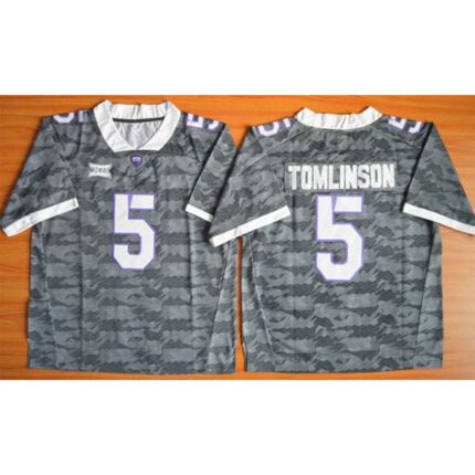 Horned Frogs #5 LaDainian Tomlinson Grey Stitched NCAA Jersey