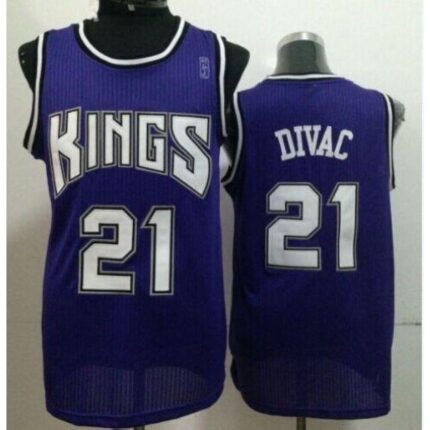Kings #21 Vlade Divac Purple Throwback Stitched NBA Jersey
