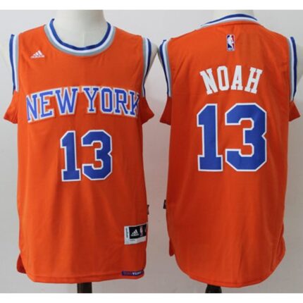 Knicks #13 Joakim Noah Orange Alternate Stitched NBA Jersey