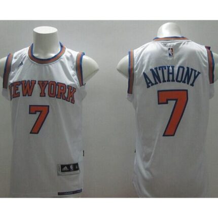 Knicks #7 Carmelo Anthony White Stitched NBA Jersey