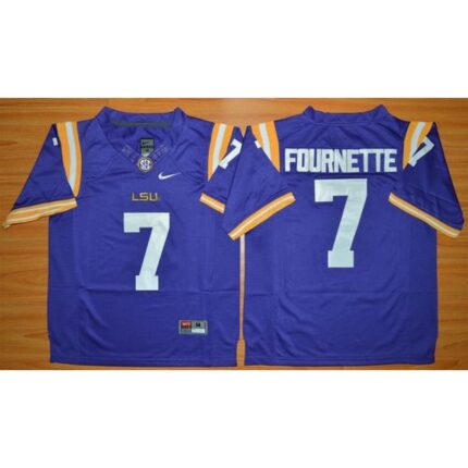LSU Tigers #7 Leonard Fournette Purple Limited Stitched NCAA Jersey
