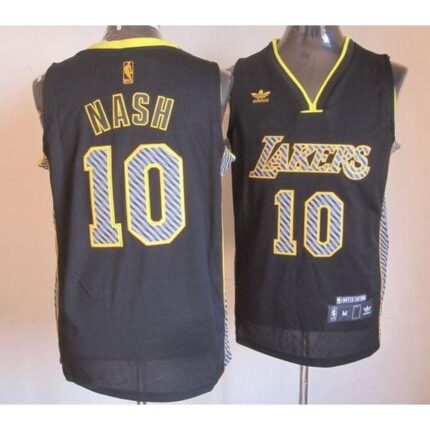 Lakers #10 Steve Nash Black Electricity Fashion Stitched NBA Jersey