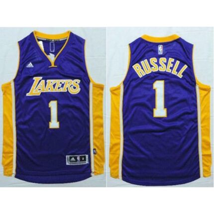 Lakers #1 D'Angelo Russell Purple Stitched NBA Jersey