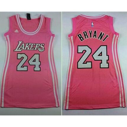 Lakers #24 Kobe Bryant Pink Women's Dress Stitched NBA Jersey