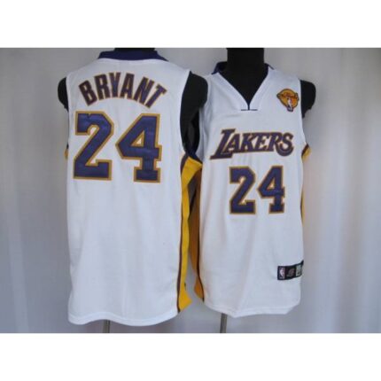 Lakers #24 Kobe Bryant Stitched White Final Patch NBA Jersey