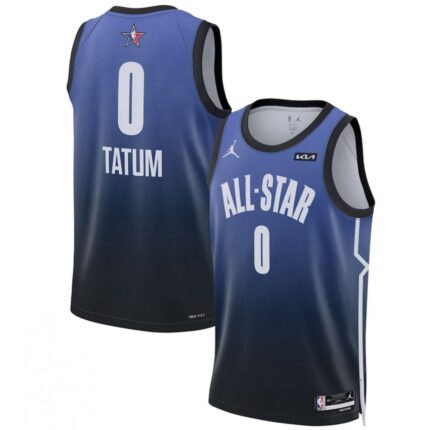 Men's 2023 All-Star #0 Jayson Tatum Blue Game Swingman Stitched Basketball Jersey