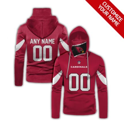 Men's Arizona Cardinals 2020 Red Customize Hoodie Mask