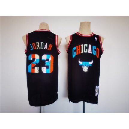 Men's Chicago Bulls #23 Michael Jordan Black Stitched Basketball Jersey