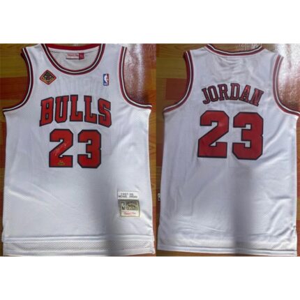 Men's Chicago Bulls #23 Michael Jordan White 1997-98  Stitched Jersey