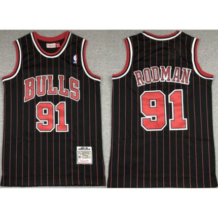 Men's Chicago Bulls #91 Dennis Rodman Black Stitched Jersey