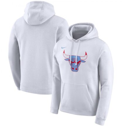 Men's Chicago Bulls White City Edition Club Pullover Hoodie