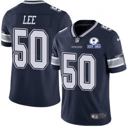 Men's Dallas Cowboys #50 Sean Lee Navy With Established In 1960 Patch Limited Stitched Jersey