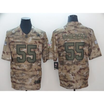 Men's Dallas Cowboys #55 Leighton Vander Esch 2018 Camo Salute To Service Limited Stitched NFL Jersey