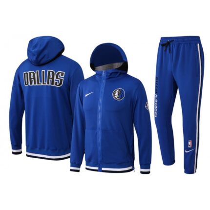 Men's Dallas Mavericks 75th Anniversary Royal Performance Showtime Full-Zip Hoodie Jacket And Pants   Suit