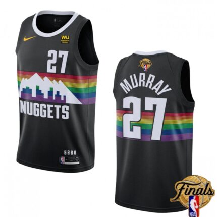 Men's Denver Nuggets #27 Jamal Murray Black 2023 Finals City Edition Stitched Basketball Jersey