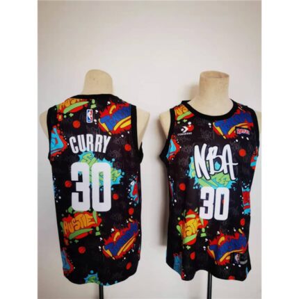 Men's Golden State Warriors #30 Stephen Curry 75th Anniversary Black  Stitched Basketball Jersey