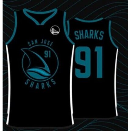 Men's Golden State Warriors x  San Jose Sharks #91 Black Basketball Jersey