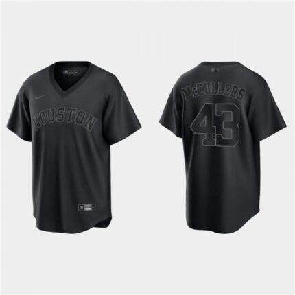 Men's Houston Astros #43 Lance McCullers Black Pitch Black Fashion Replica Stitched Jersey