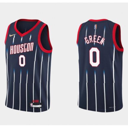 Men's Houston Rockets #0 Jalen Green 2021/22 City Edition 75th Anniversary Navy  Stitched Basketball Jersey