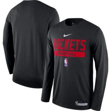 Men's Houston Rockets Black 2022/23 Legend On-Court Practice Performance Long Sleeve T-Shirt