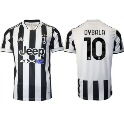 Men's Juventus #10  Paulo Dybala White/Black Home Soccer Jersey