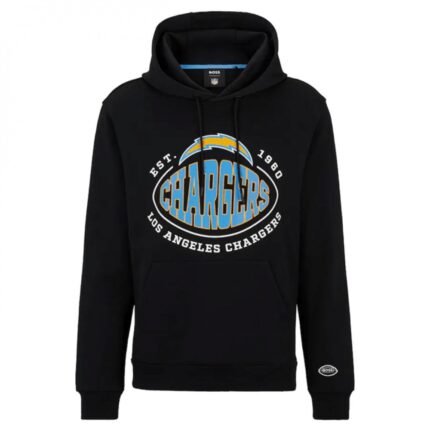 Men's Los Angeles Chargers Black BOSS X Touchback Pullover Hoodie