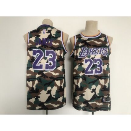 Men's Los Angeles Lakers #23 LeBron James Camo Stitched Jersey