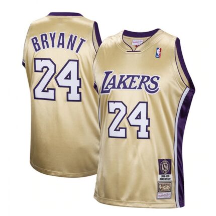 Men's Los Angeles Lakers #24 Kobe Bryant Gold Stitched Jersey