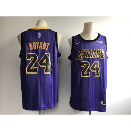 Men's Los Angeles Lakers #24 Kobe Bryant Purple 2018/19 City Edition Swingman Stitched NBA Jersey