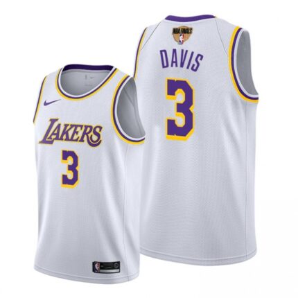 Men's Los Angeles Lakers #3 Anthony Davis 2020 White Finals Bound Association Edition Stitched Jersey