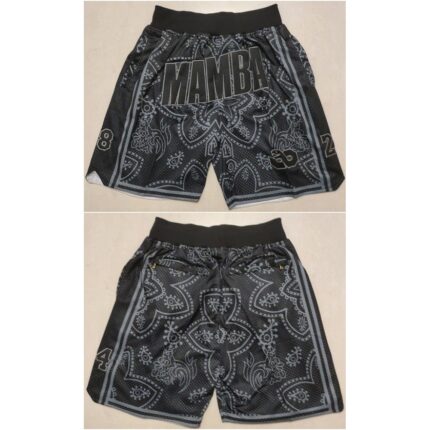Men's Los Angeles Lakers Black 'Mamba' Shorts (Run Small)