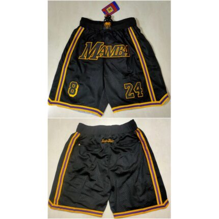 Men's Los Angeles Lakers Black 'Mamba' Shorts (Run Small)