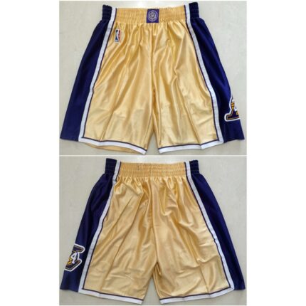 Men's Los Angeles Lakers Kobe Bryant Gold Hall of Fame Shorts (Run Small)